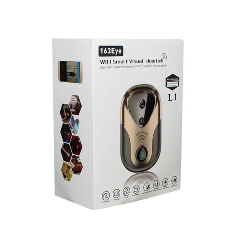 163Eye L1-NJ Smart Visual WIFI 1.3MP Network HD Intercom Doorbell , Support Micro SD Card & Night Vision, 163Eye Gold, 163Eye 163Eye L1-NJ Smart Visual WIFI 1.3MP Network HD Intercom Doorbell , Support Micro SD Card & Night Vision, 163Eye Gold, 163Eye